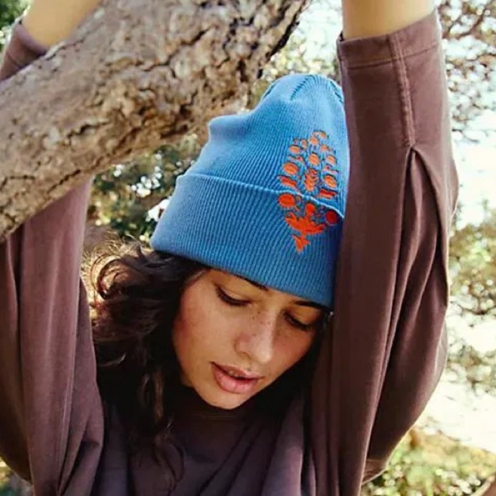 Free People Embroidered Logo Beanie